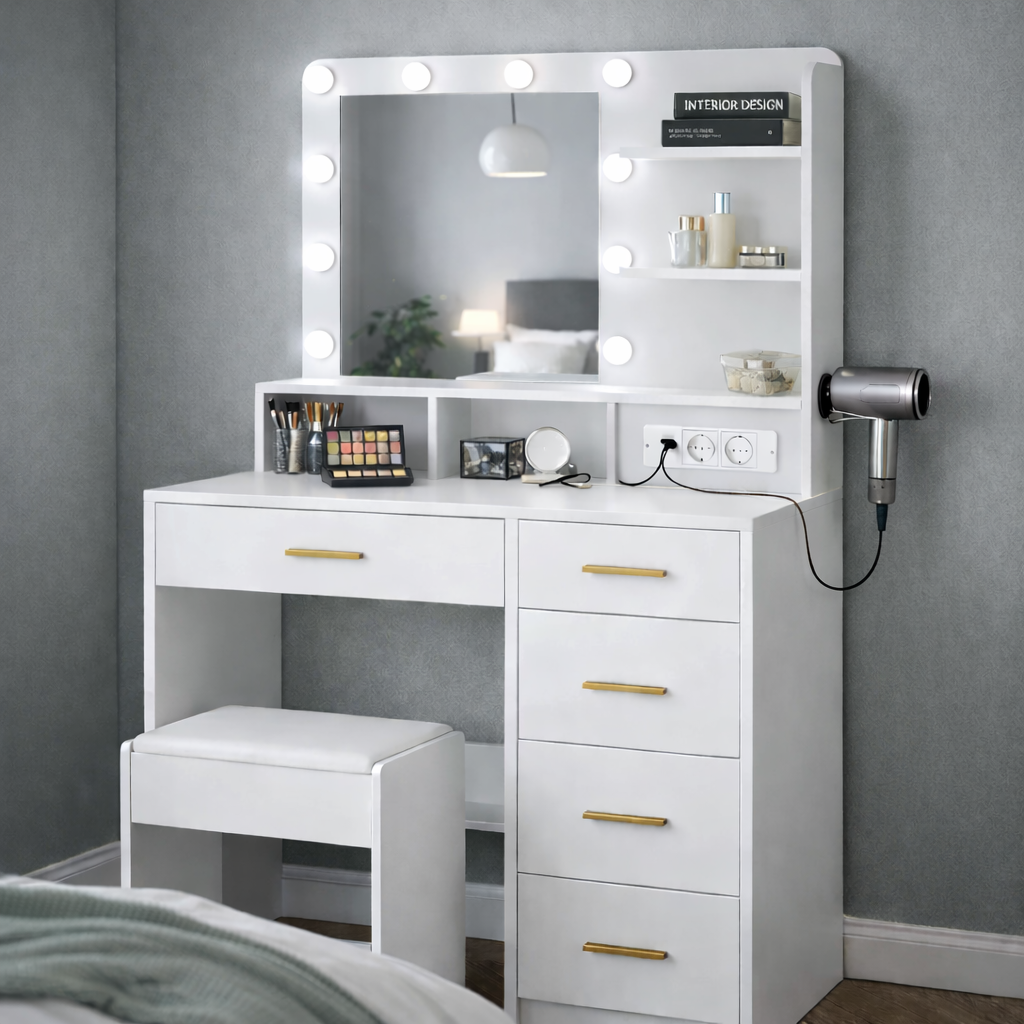 Coiffeuse lumineuse blanche