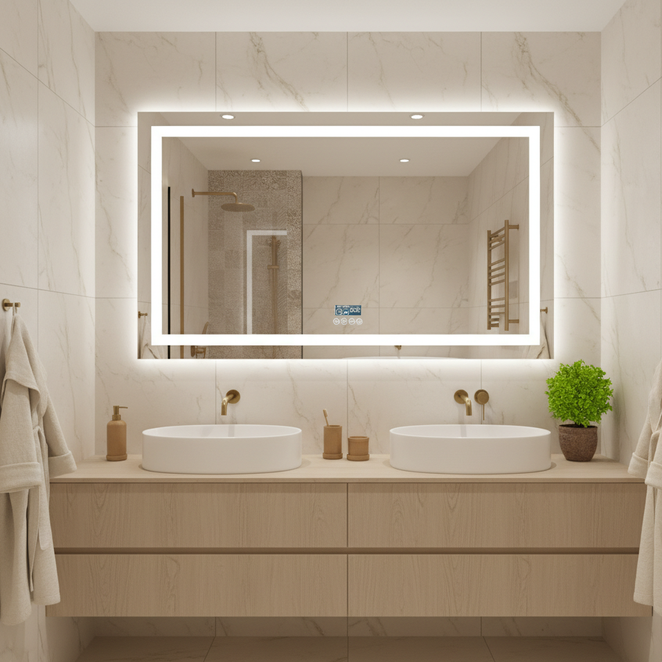 Miroir salle de bain LED XXL connecté