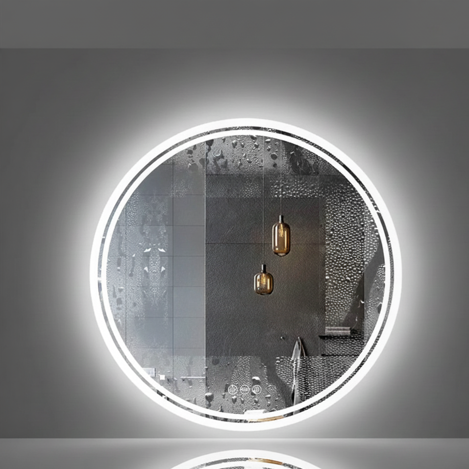 Miroir rond lumineux LED moderne