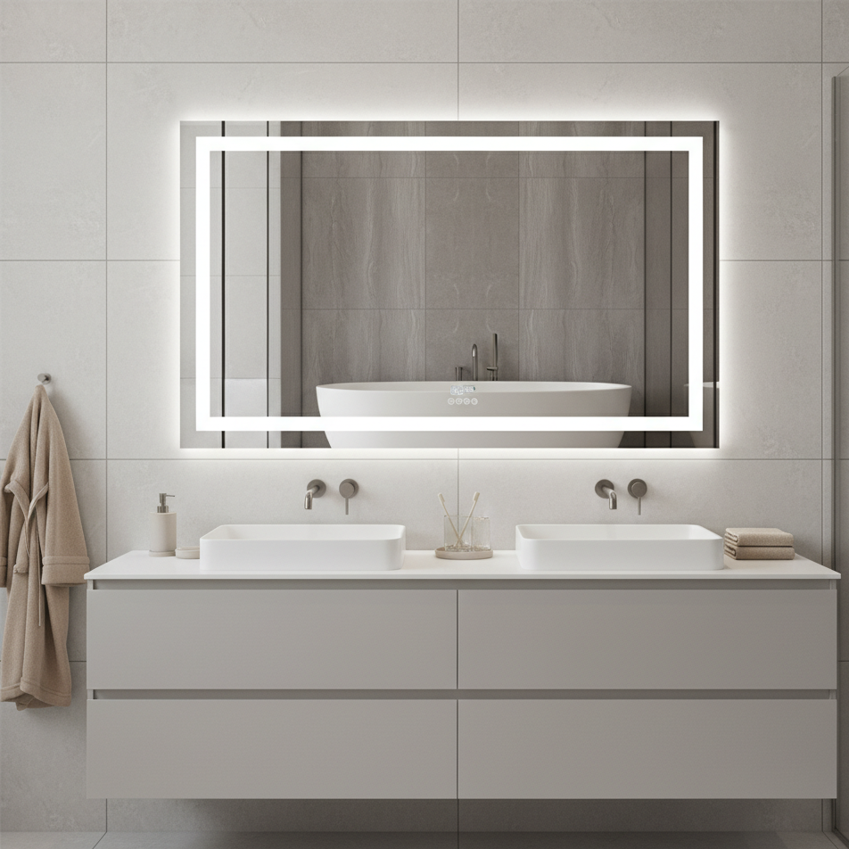 Miroir salle de bain LED XXL connecté