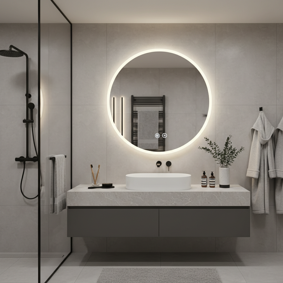 Miroir LED rond anti-buée