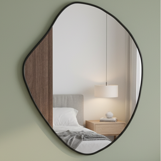 Miroir mural organique noir