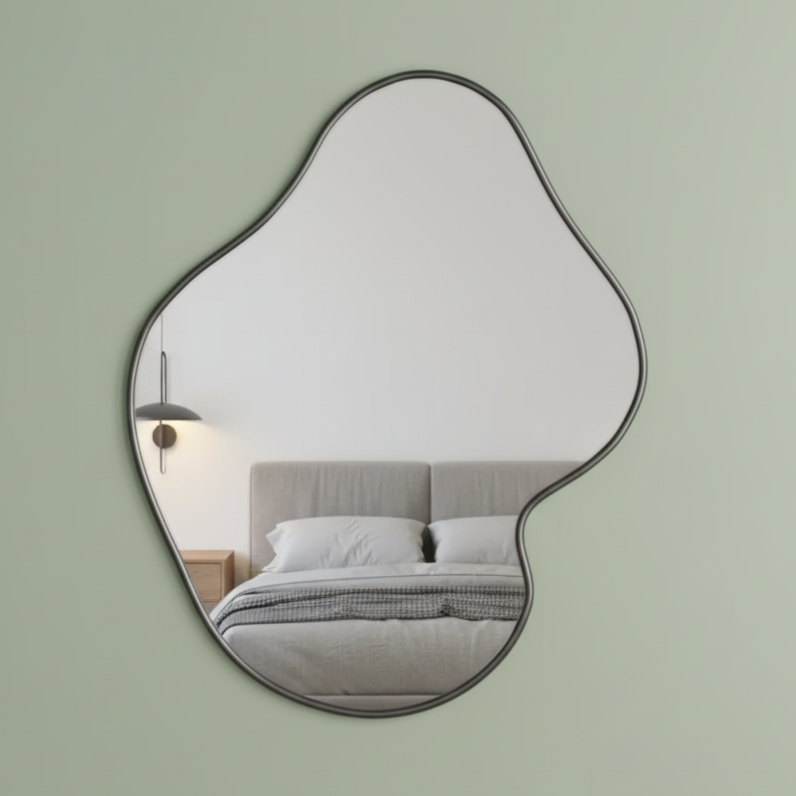 Miroir mural forme libre noir
