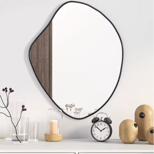 Miroir mural organique noir