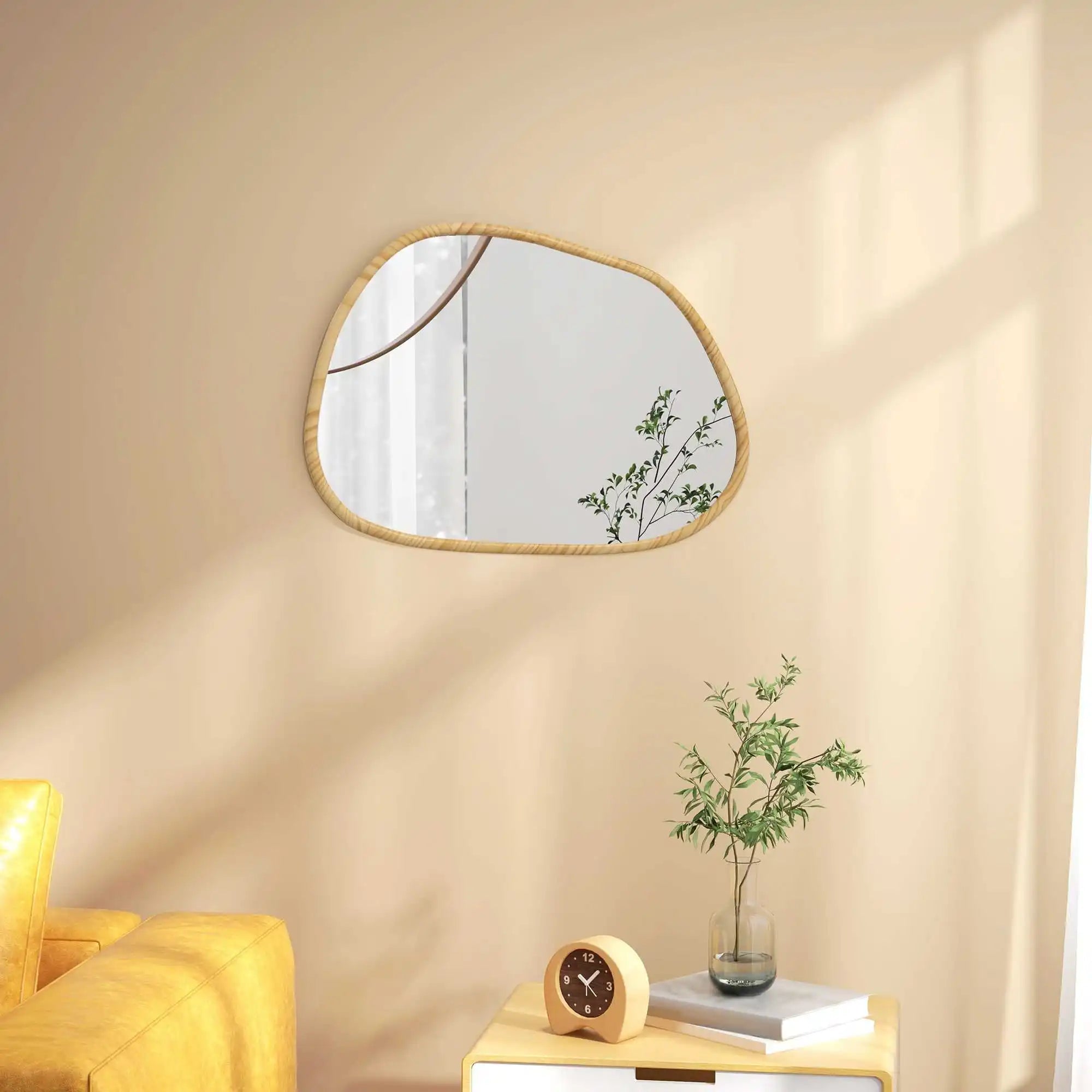 Miroir mural asymétrique naturel