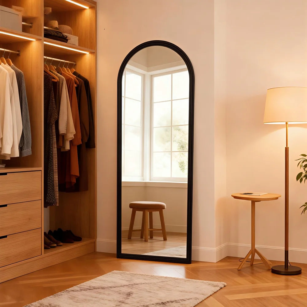 Miroir arc bois naturel élégant