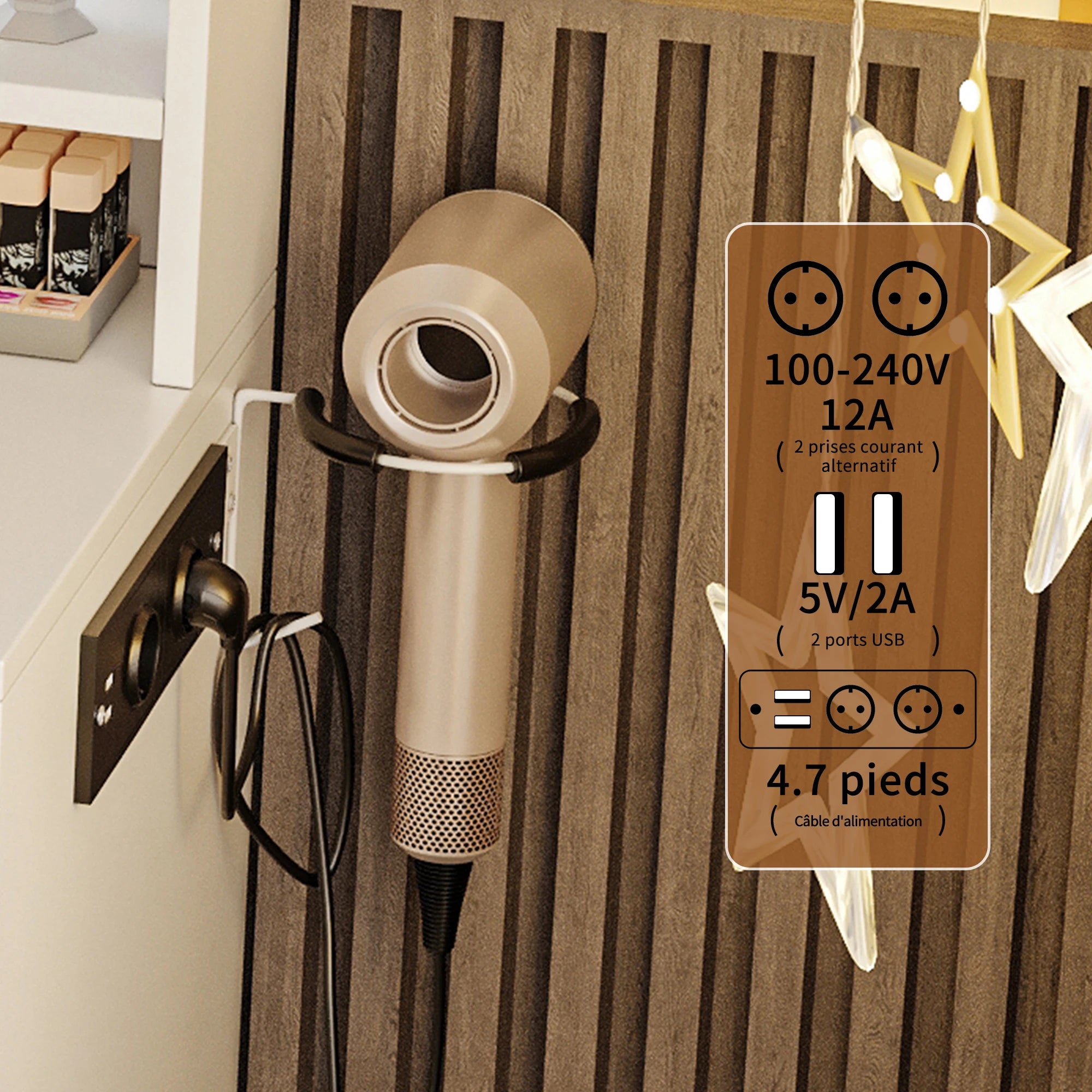 Coiffeuse LED blanche moderne élégante