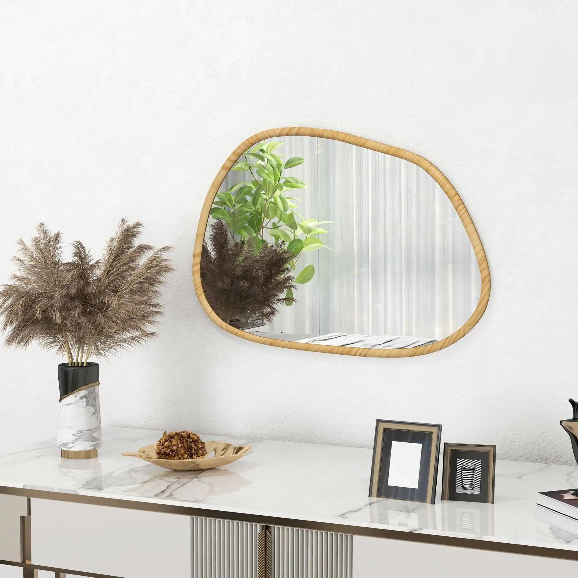 Miroir mural asymétrique naturel
