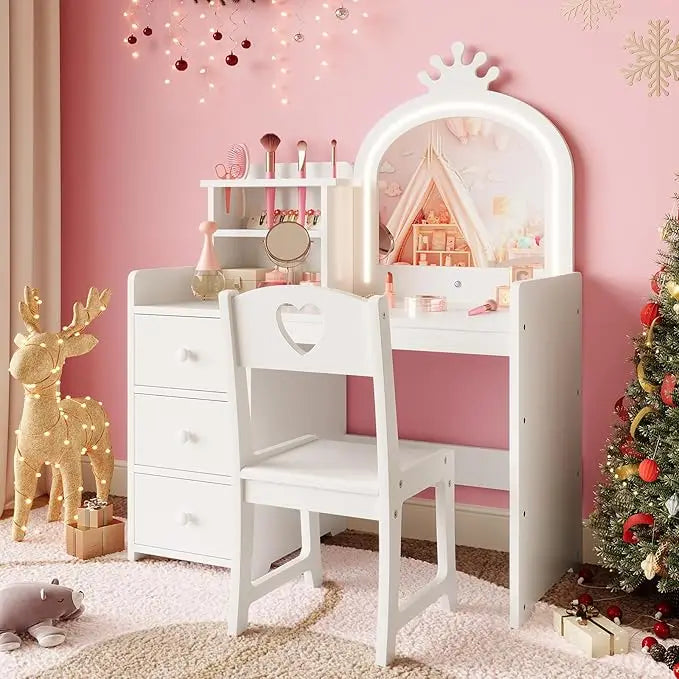 Coiffeuse enfant princesse blanche