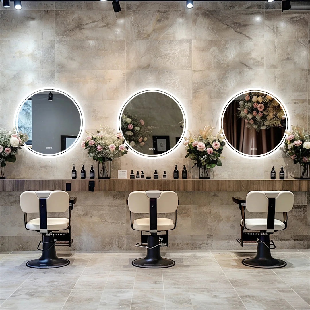 Miroir rond lumineux LED moderne