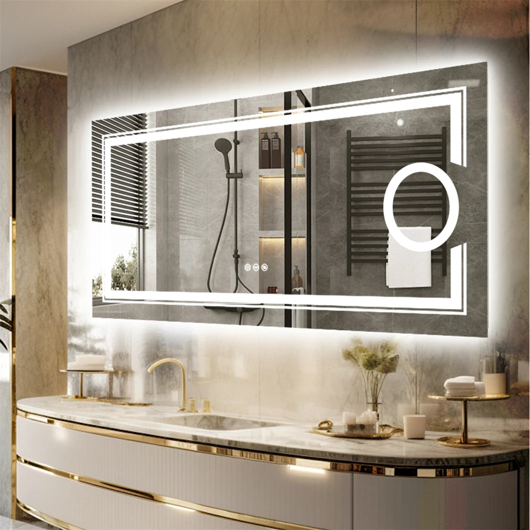 Miroir mural LED moderne