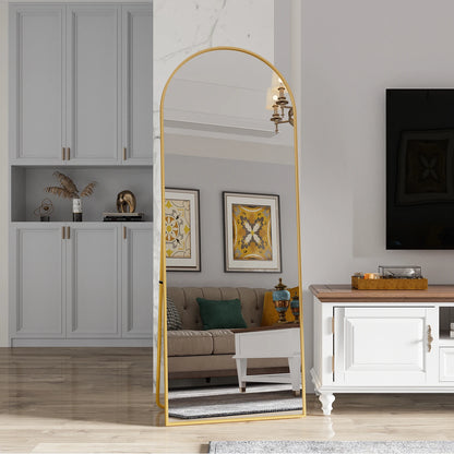 Miroir sur pied arche doré