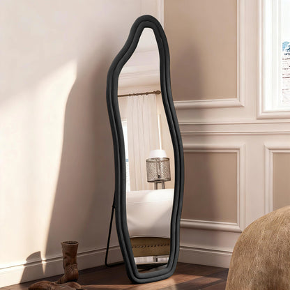 Miroir irrégulier velours noir