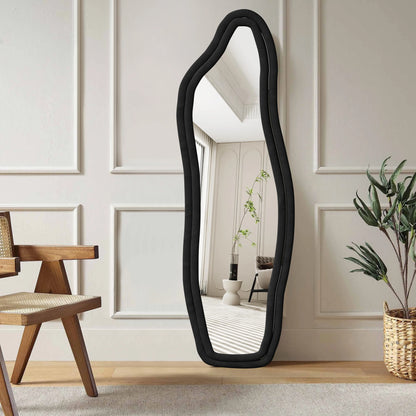 Miroir irrégulier velours noir