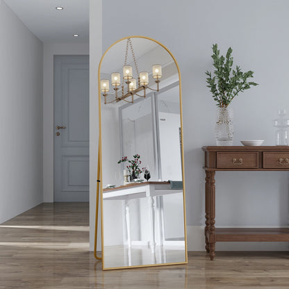 Miroir sur pied arche doré
