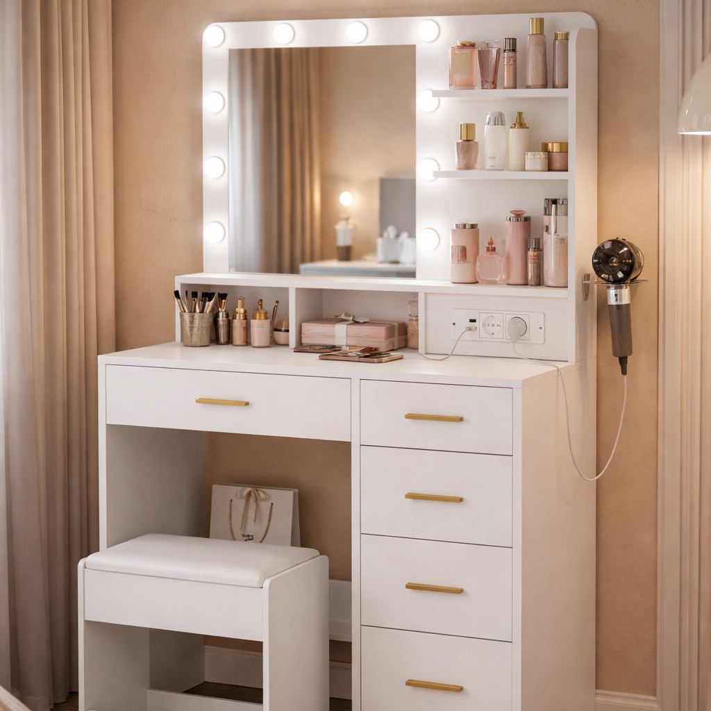 Coiffeuse lumineuse blanche