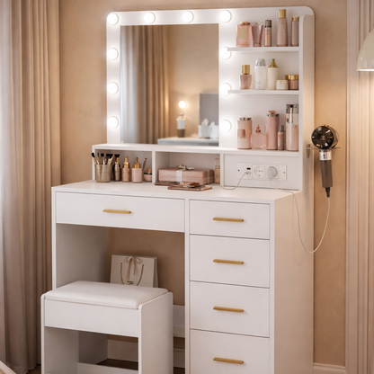 Coiffeuse lumineuse blanche