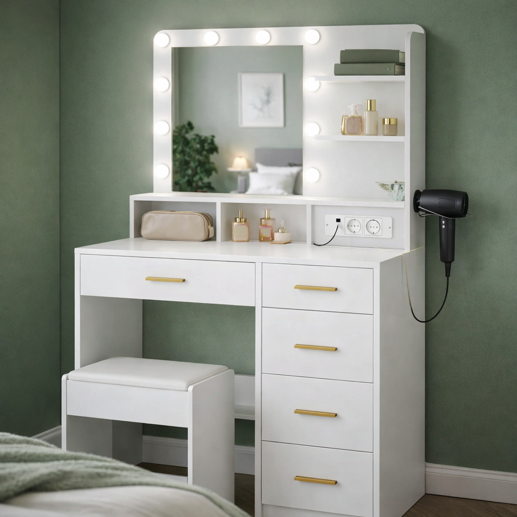 Coiffeuse lumineuse blanche