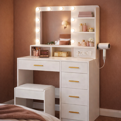 Coiffeuse lumineuse blanche