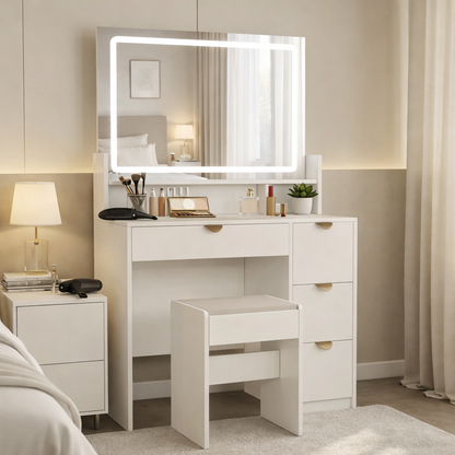Coiffeuse LED blanche moderne élégante