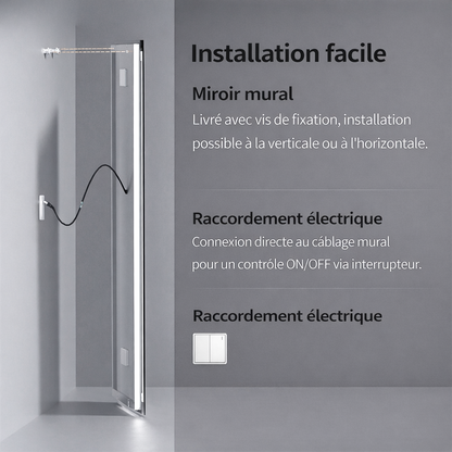 Miroir salle de bain LED XXL connecté
