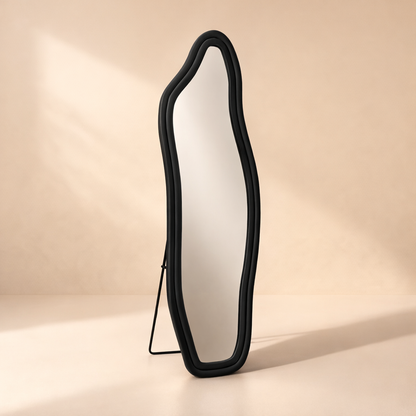 Miroir irrégulier velours noir