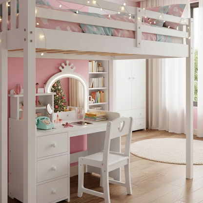 Coiffeuse enfant princesse blanche