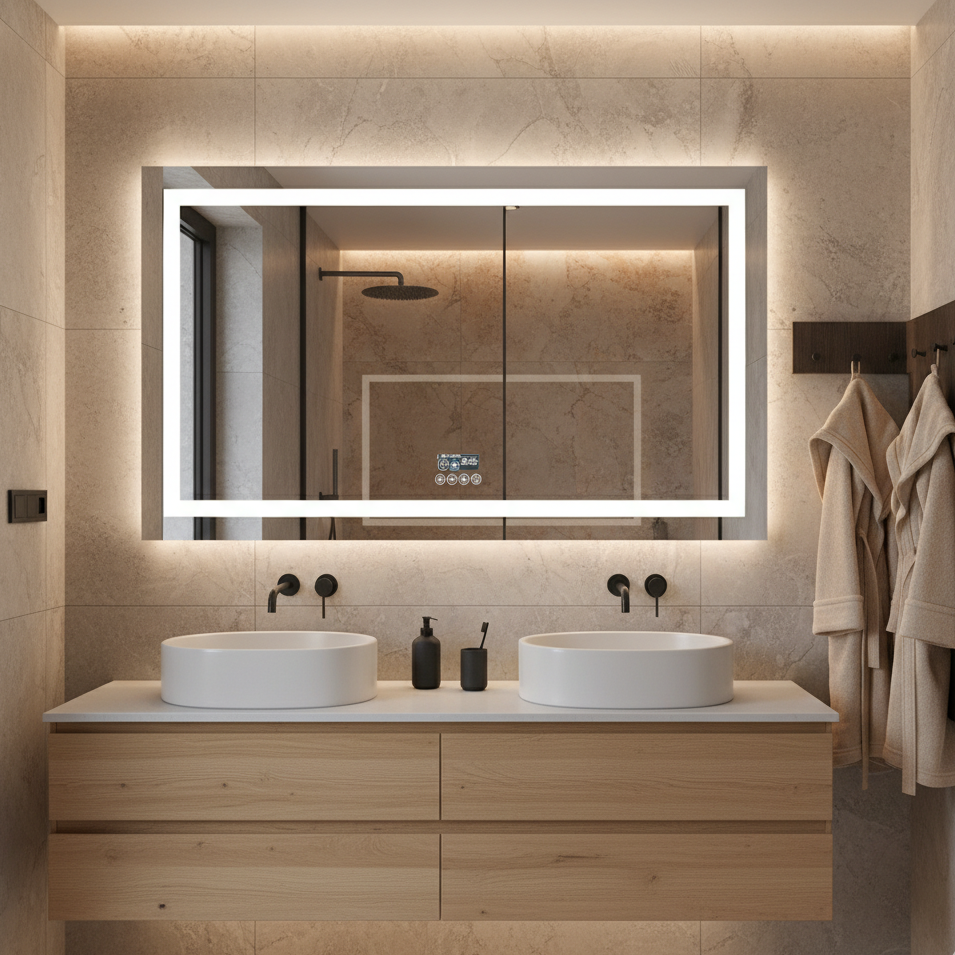 Miroir salle de bain LED XXL connecté
