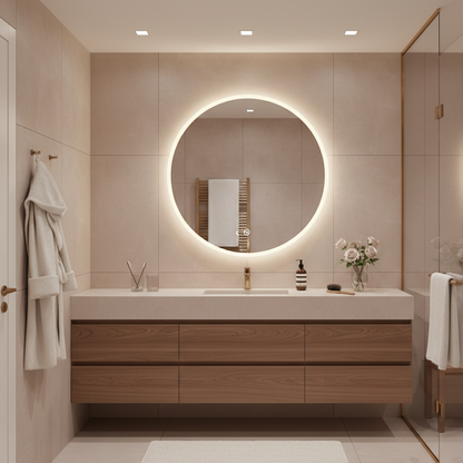 Miroir LED rond anti-buée