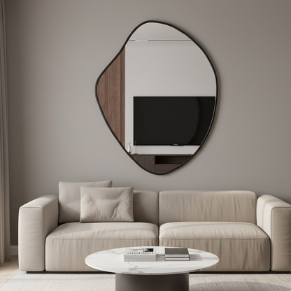 Miroir mural organique noir