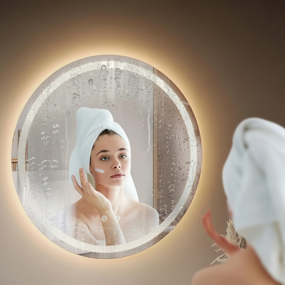 Miroir rond LED rétroéclairé