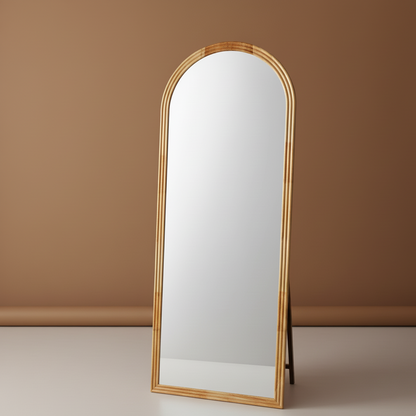 Miroir arc bois naturel élégant