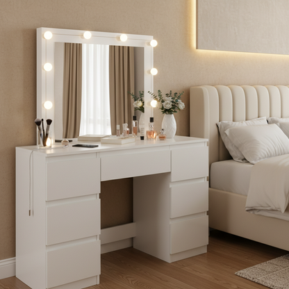 Coiffeuse lumineuse blanche moderne