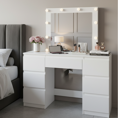 Coiffeuse lumineuse blanche moderne