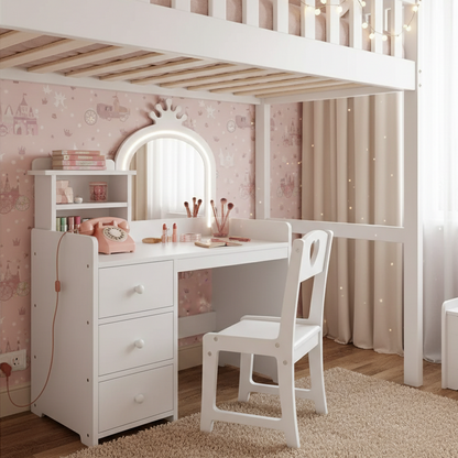 Coiffeuse enfant princesse blanche