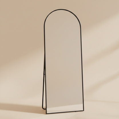Miroir sur pied arche noir