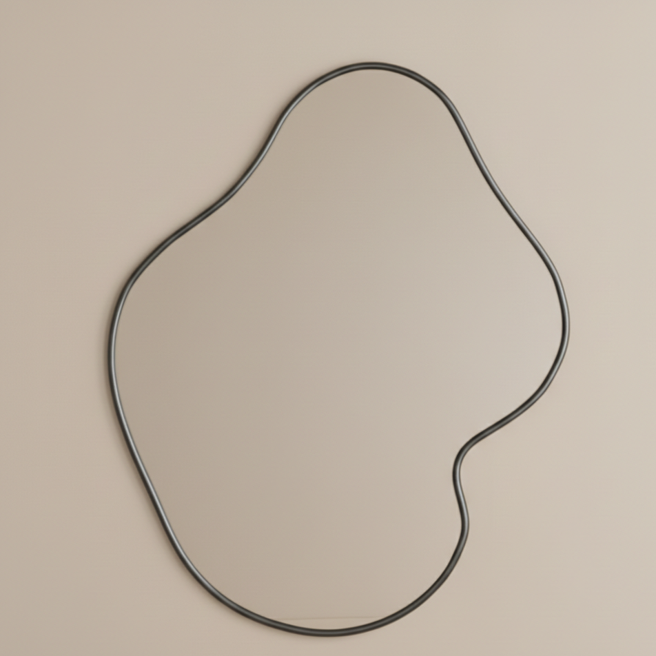 Miroir mural forme libre noir