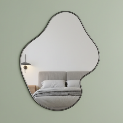 Miroir mural forme libre noir