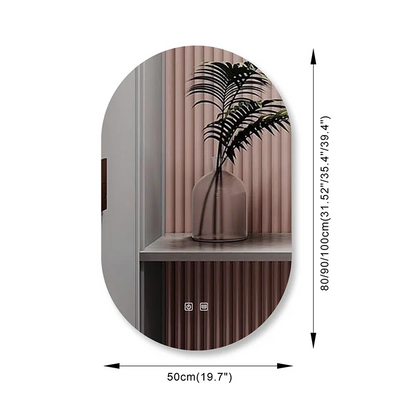 Miroir salle de bain ovale LED anti-buée