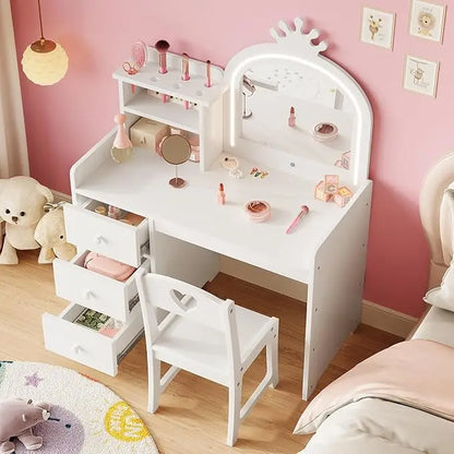 Coiffeuse enfant princesse blanche