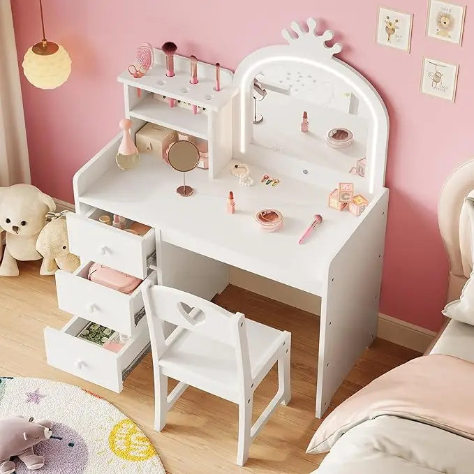 Coiffeuse enfant princesse blanche