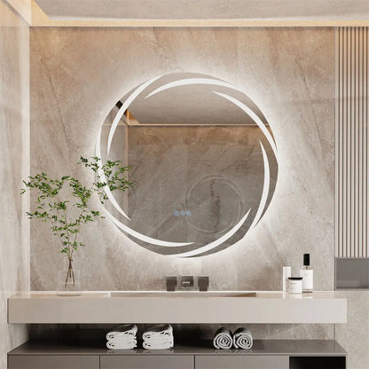 Miroir rond lumineux design naturel