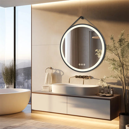 Miroir rond lumineux naturel