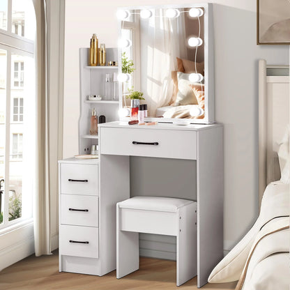Coiffeuse moderne blanche LED