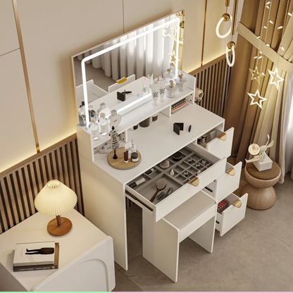 Coiffeuse LED blanche moderne élégante