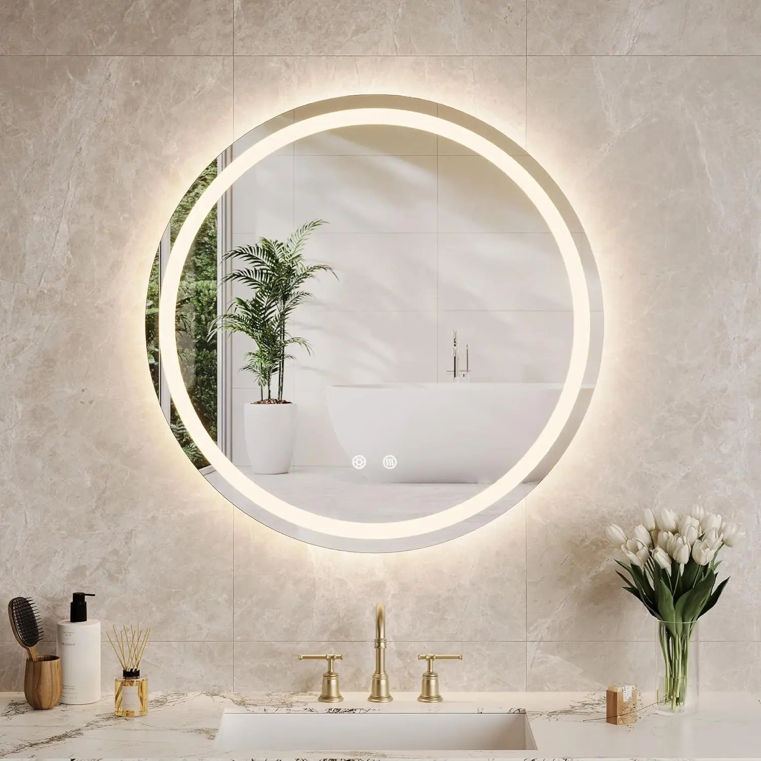 Miroir rond LED rétroéclairé