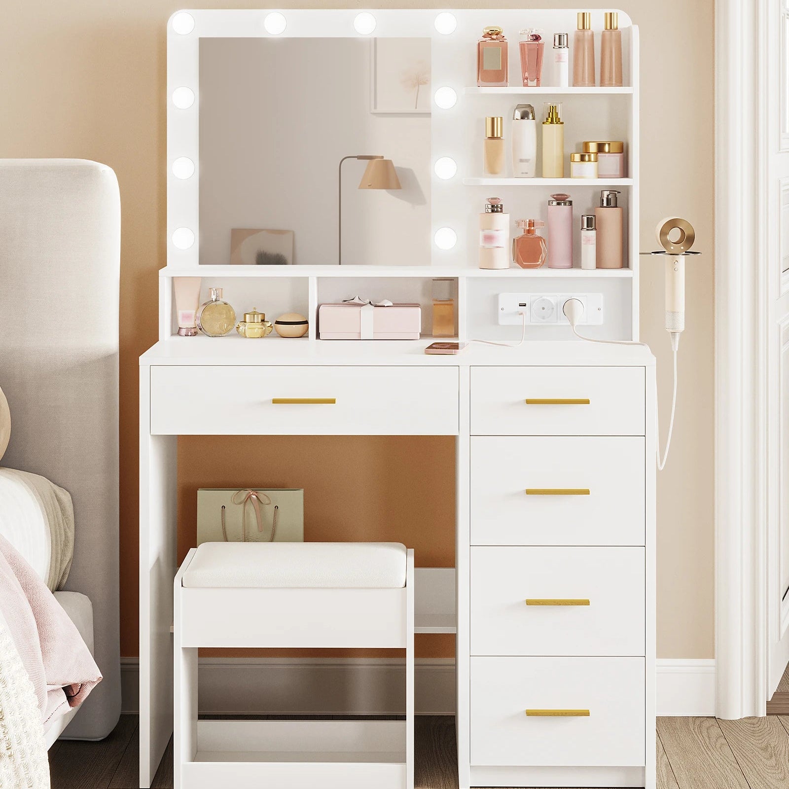 Coiffeuse lumineuse blanche