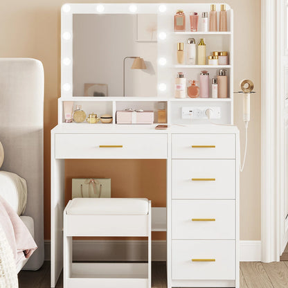 Coiffeuse lumineuse blanche