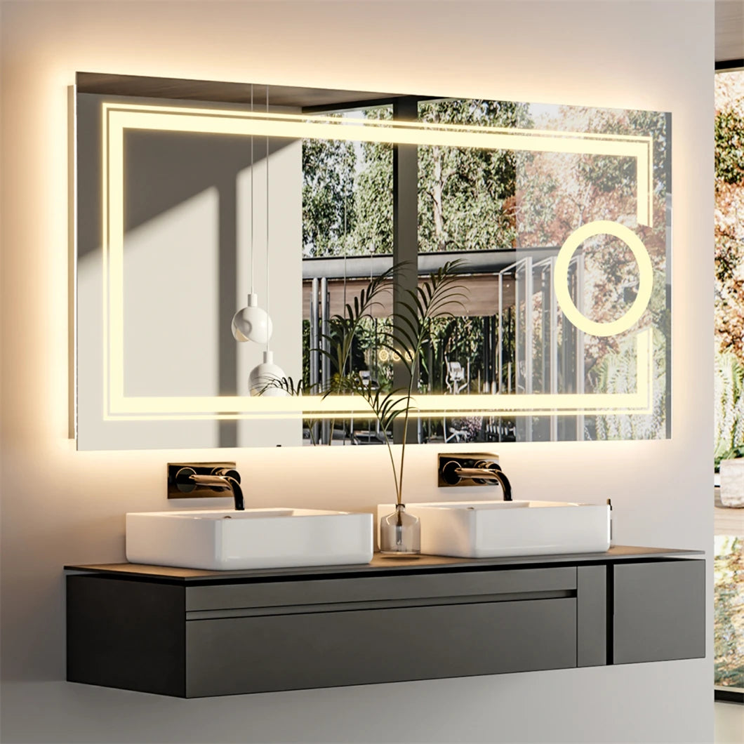 Miroir mural LED moderne