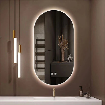 Miroir salle de bain ovale LED anti-buée